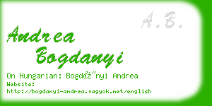 andrea bogdanyi business card